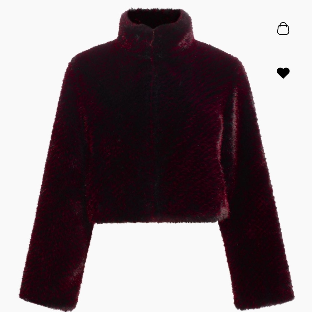 Generation Love Burgundy-Black Faux Fur Jacket